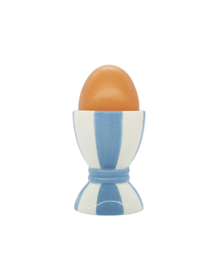 Striped Ceramic Egg Cup Blue and White Stripes Issy Granger 