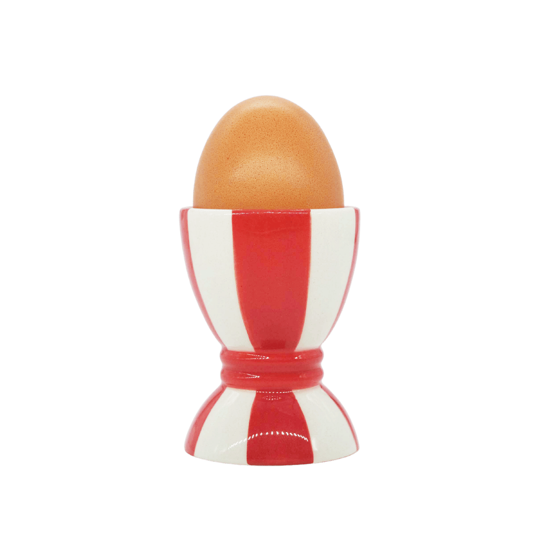 Striped Ceramic Egg Cups Red and White Striped Issy Granger 