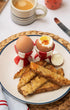 Striped Ceramic Egg Cups Red and White Striped Issy Granger Boiled Eggs and Toast 