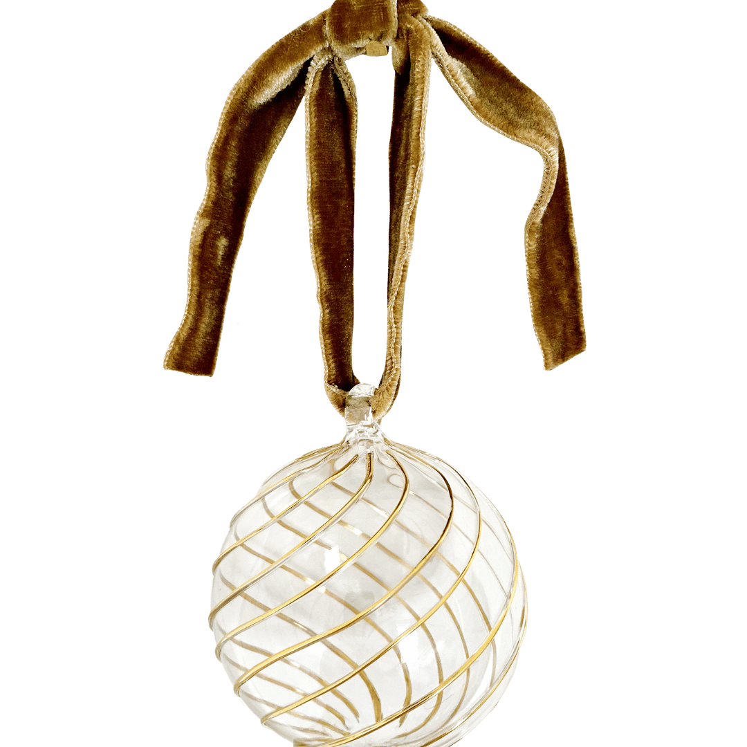 Swirl Glass Bauble - Gold