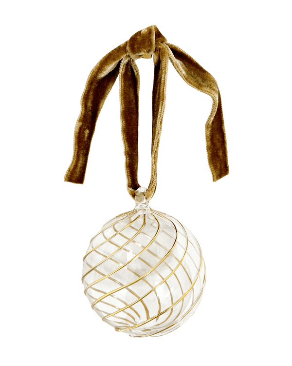Swirl Glass Bauble - Gold
