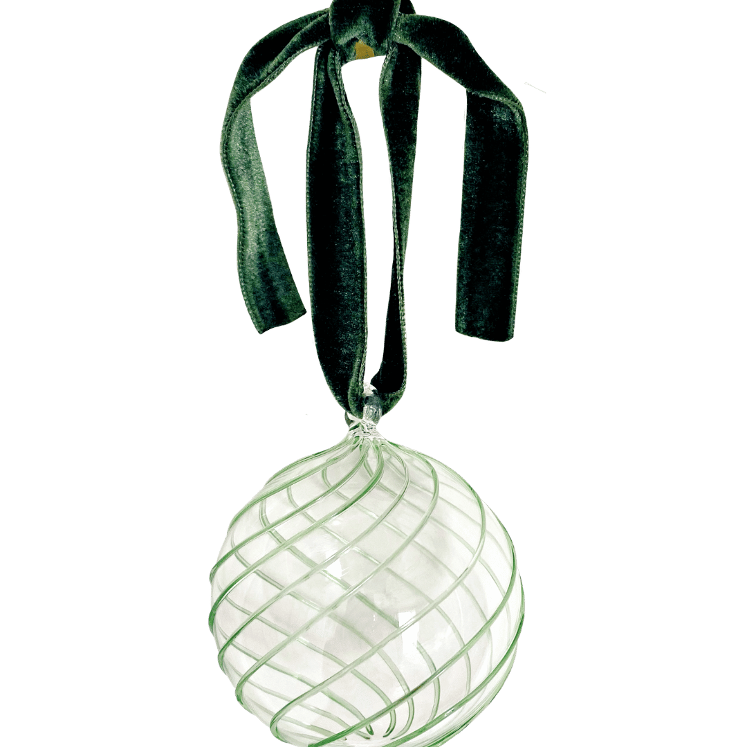 Swirl Glass Bauble - Green