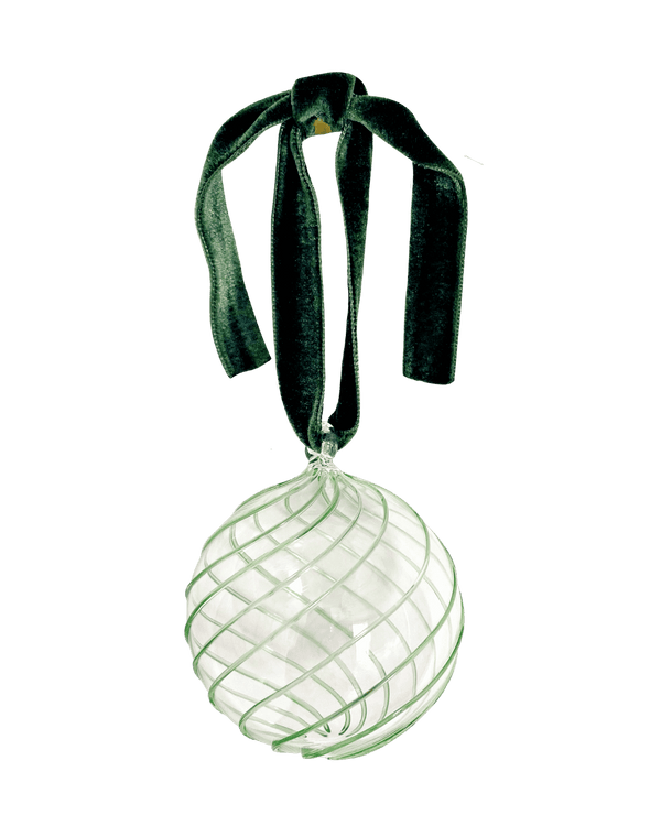 Swirl Glass Bauble - Green