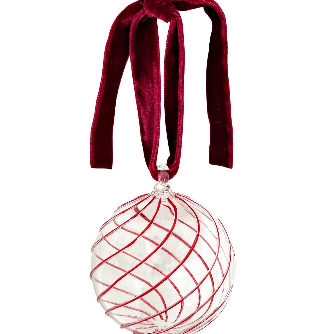Swirl Glass Bauble - Red