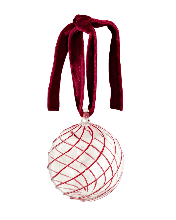Swirl Glass Bauble - Red