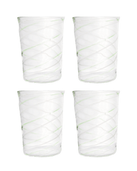 Green Swirl Water Tumbler Set of Four 