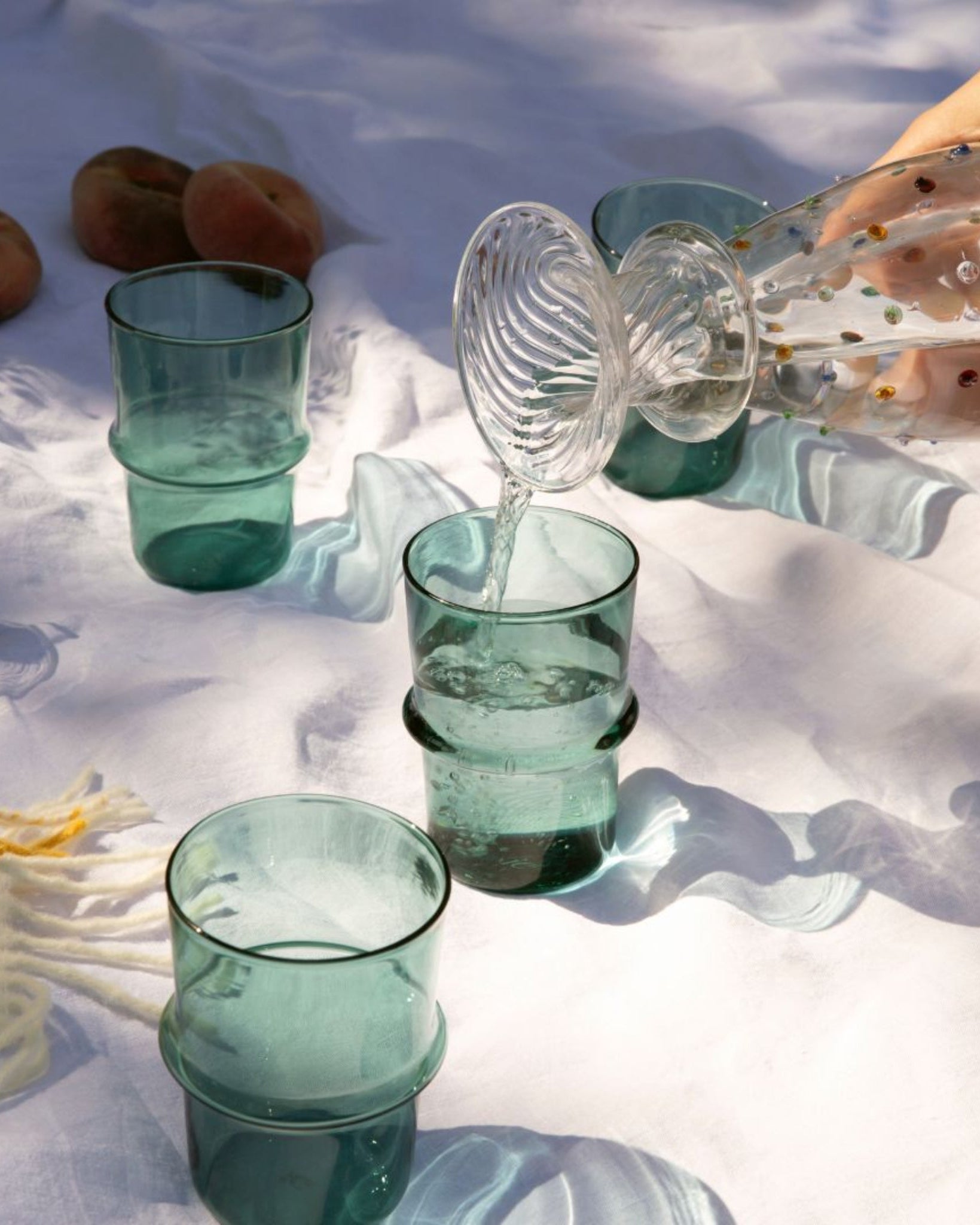 Teal Ridge Water Tumbler - Set of Four Issy Granger Stackable Tumblers 