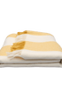 The Keats Merino Lambswool Throw Blanket Yellow and White Stripes Issy Granger 