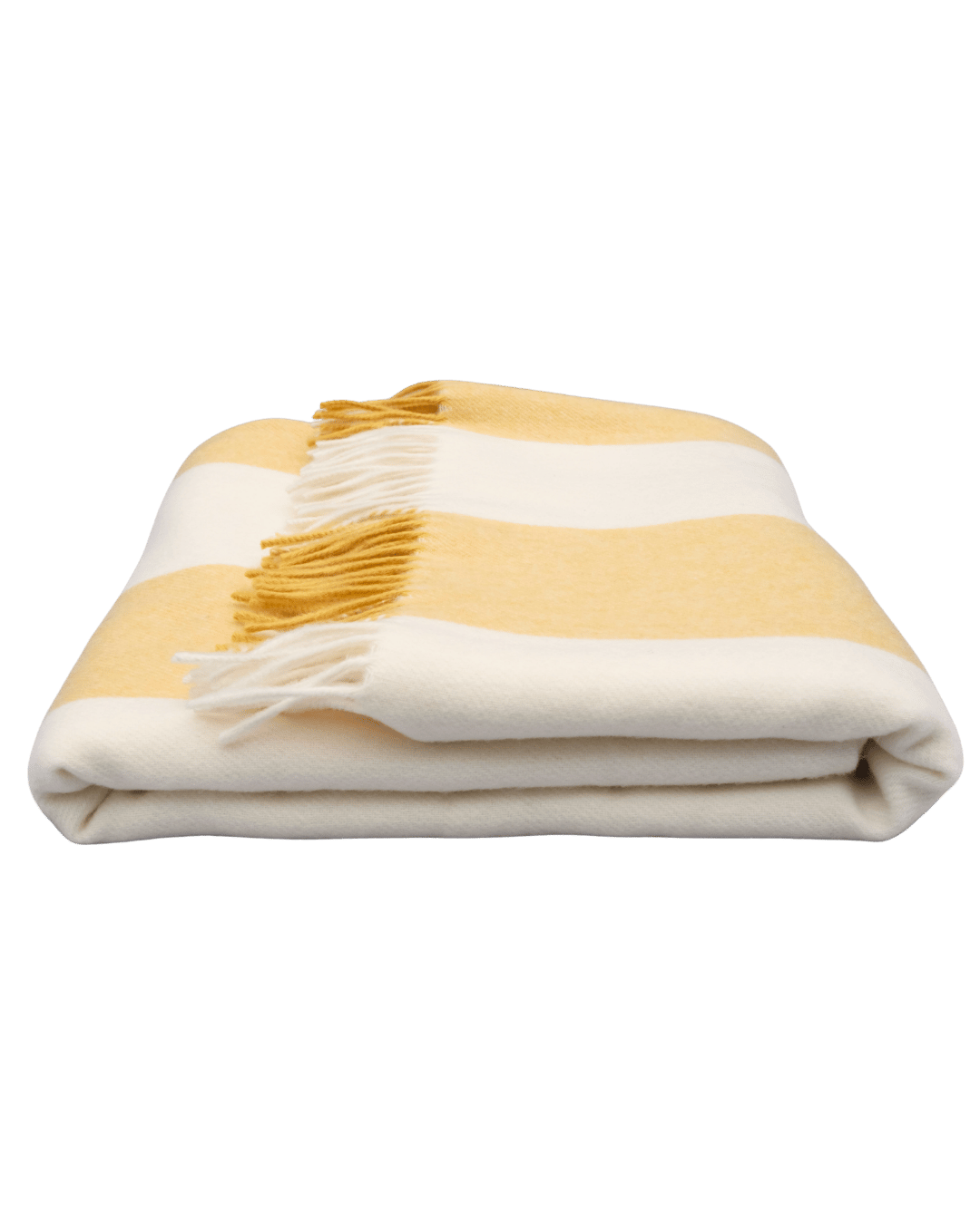 The Keats Merino Lambswool Throw Blanket Yellow and White Stripes Issy Granger 
