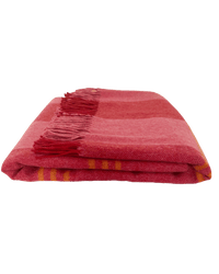 The Marlowe Merino Lambswool Throw Blanket Pink Red and Orange Stripes Issy Granger 