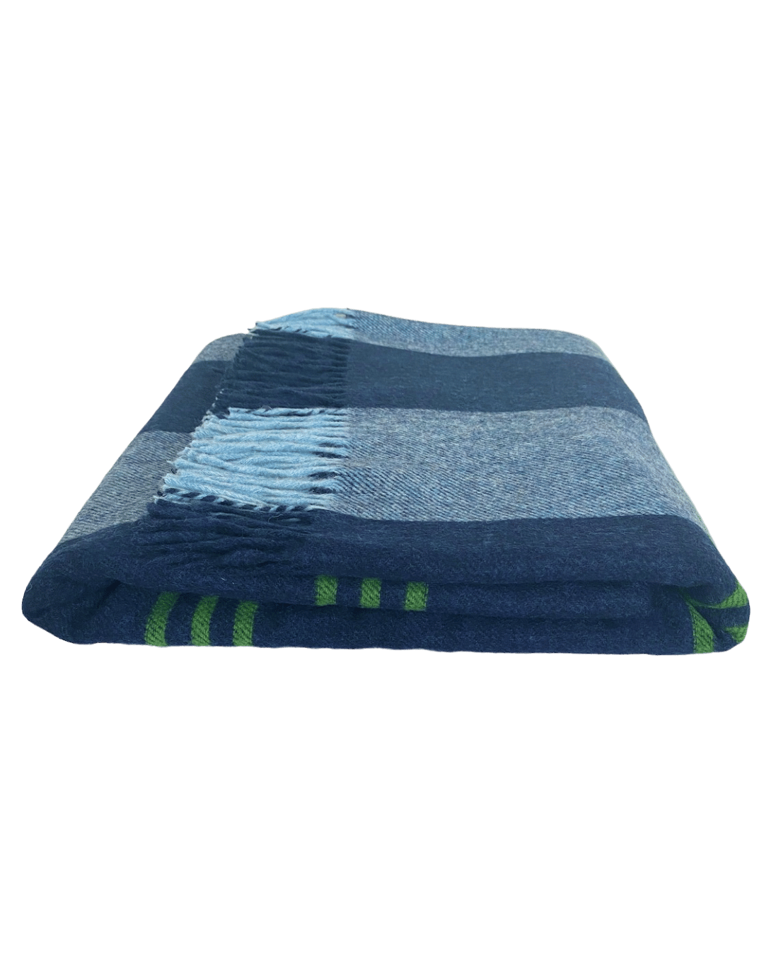 The Wilde Merino Lambswool Throw Blanket Blue Stripes Issy Granger 