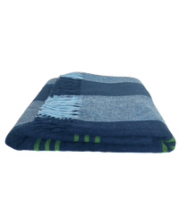The Wilde Merino Lambswool Throw Blanket Blue Stripes Issy Granger 