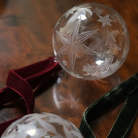Etched Star Glass Christmas Bauble