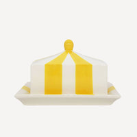 Circus Stripe Butter Dish - Yellow
