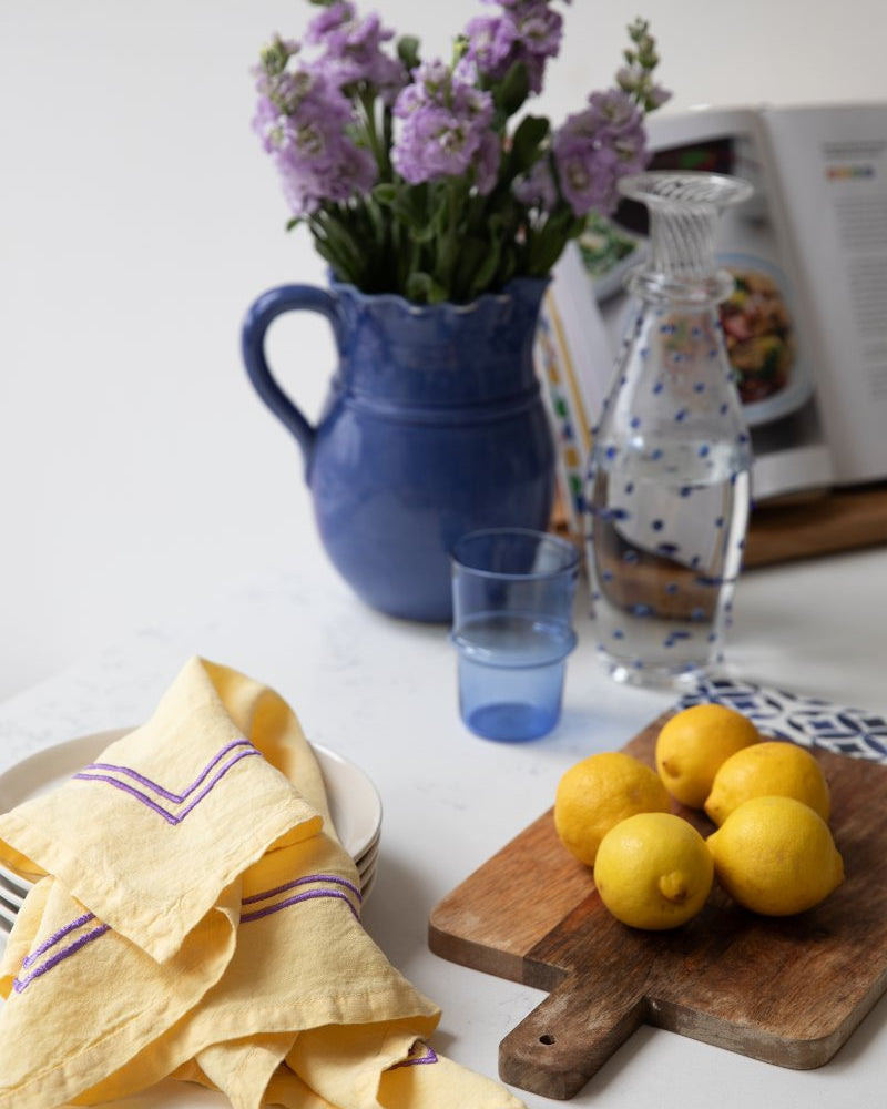 Yellow Purple Linen Napkins Issy Granger