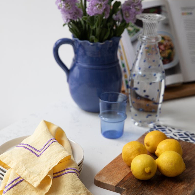 Yellow Purple Linen Napkins Issy Granger