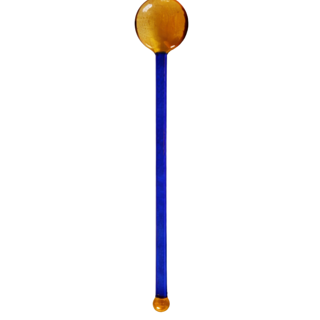 Small Glass Spoon - Amber & Blue (Seconds)