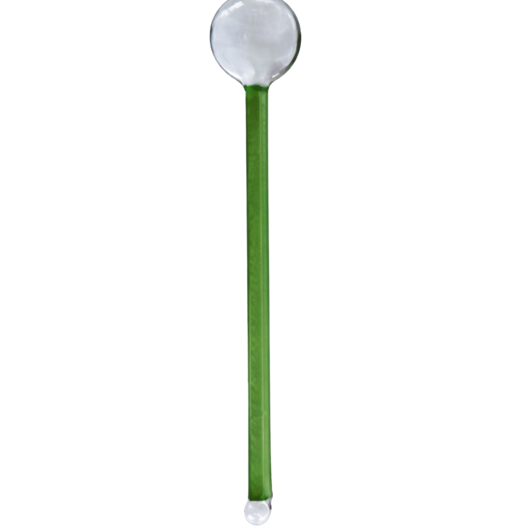 Small Glass Spoon - Clear & Green (Seconds)
