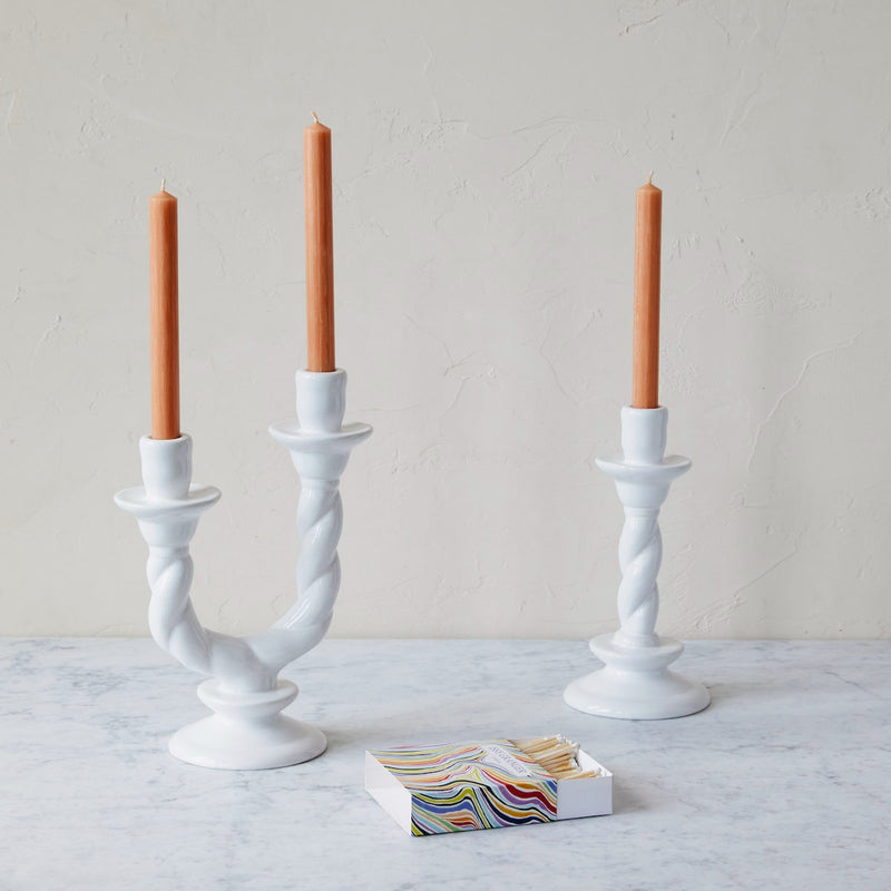 Issy Granger Single and Double Ceramic Candlestick Candle Holder