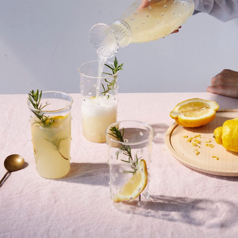 Issy Granger - Clear Spotty Pom cocktail Highball Glass Vase