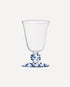 Issy Granger wine glass. Blue Pom Wine Glass. Blue dotty wine glass. Champagne glass