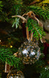 Issy Granger Glass Christmas Baubles. Glass Christmas Ornaments. Christmas Tree Decorations. Gold Pom Glass Baubles. Gold Christmas tree ornaments. 