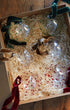 Issy Granger Glass Christmas Baubles. Glass Christmas Ornaments. Box of six Christmas Tree Decorations. Colourful glass christmas tree decorations, ornaments, baubles