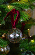 Issy Granger Glass Christmas Baubles. Glass Christmas Tree ornaments. Glass Christmas tree decorations. Red Christmas tree ornaments. Box of six decorations