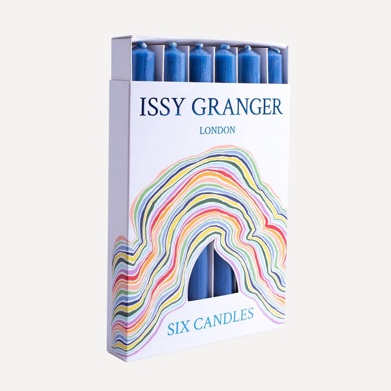 Issy Granger | Blue Wax Coloured Dinner Candles 