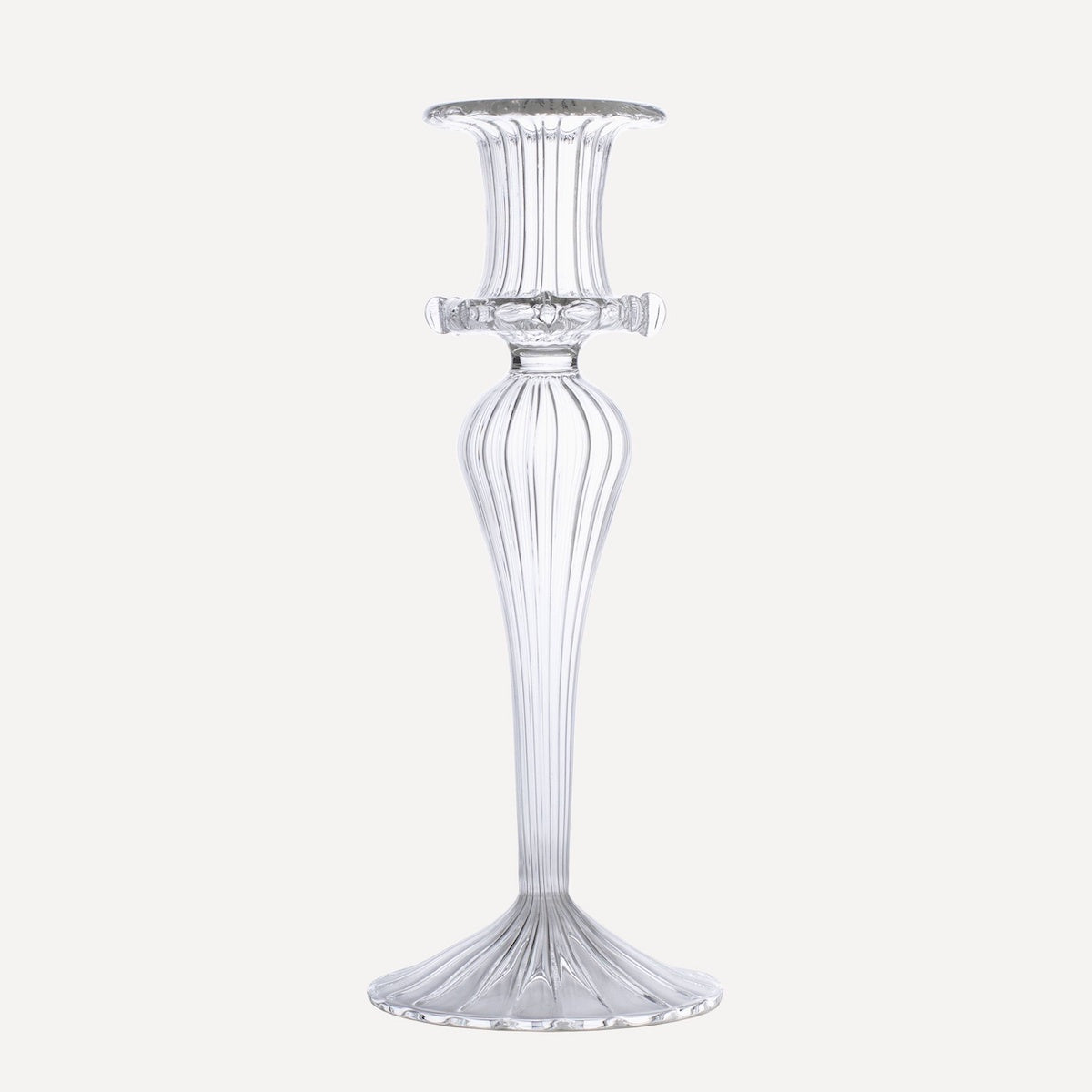 Issy Granger Clear Glass Candlestick Candle Holder