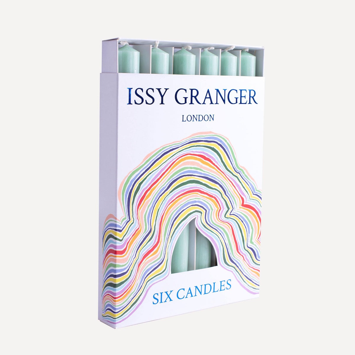 Issy Granger Set of Six Green Dinner Candles