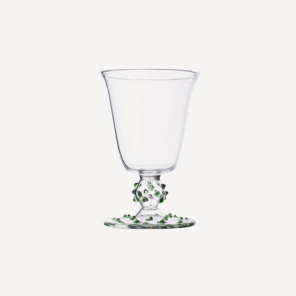 ISSY GRANGER - Green Pom Wine Glass