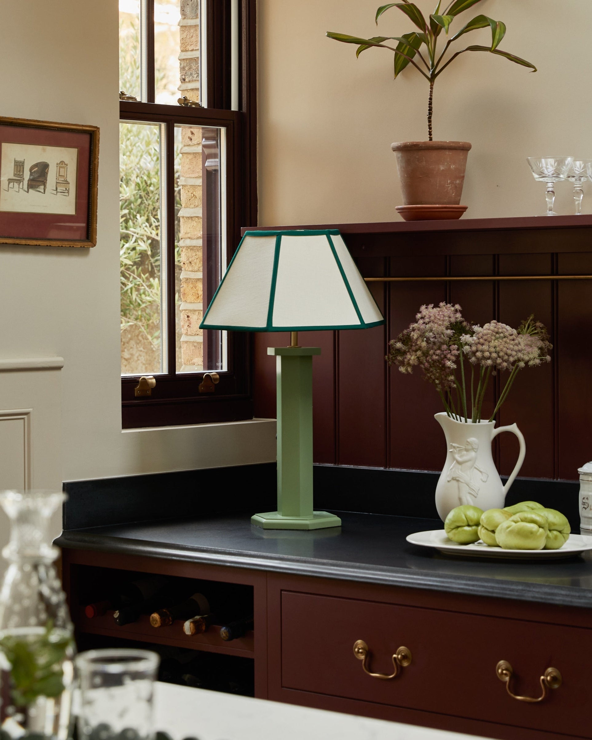 Issy Granger Green Hexagon Lamp Base Table Lamp 