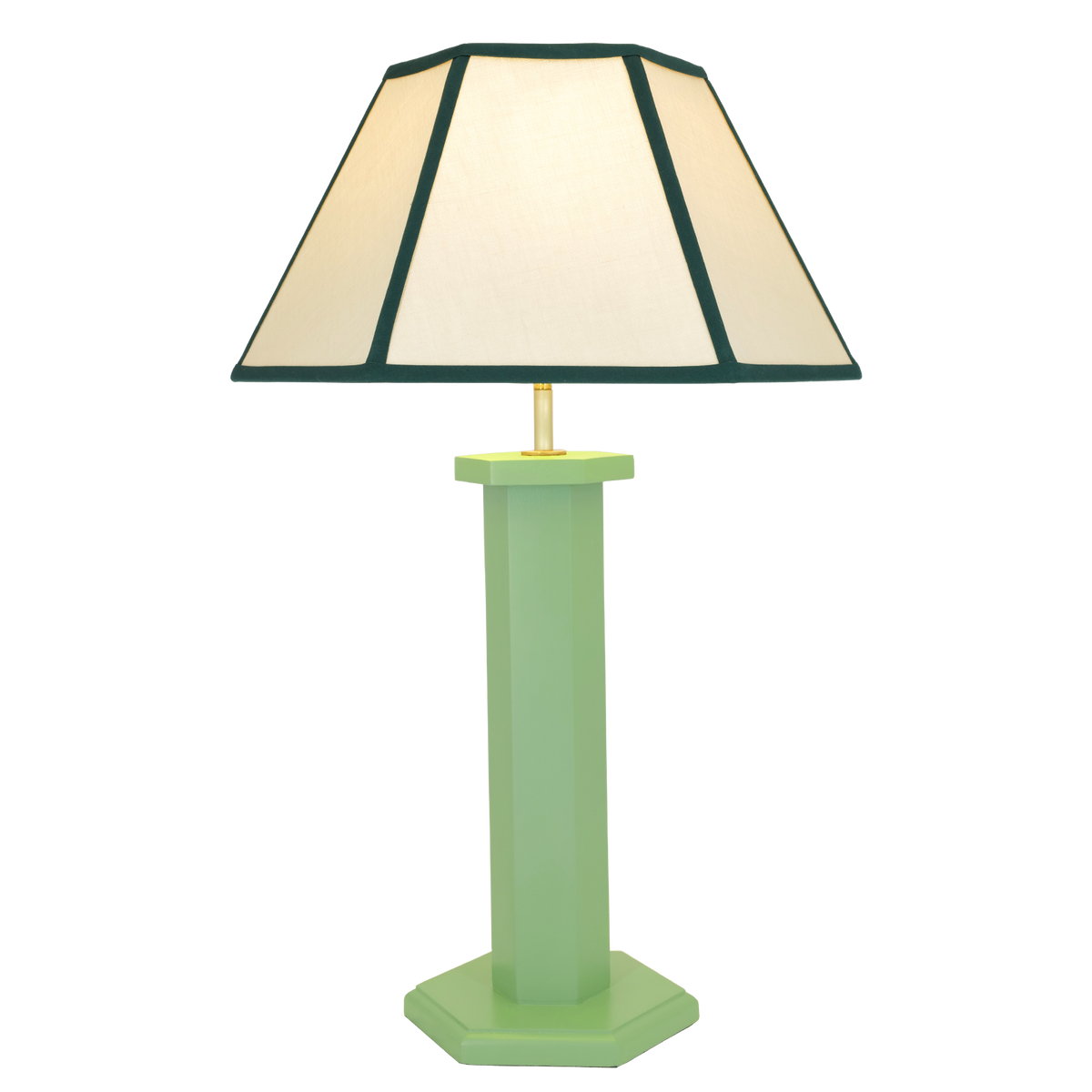 Hexagon Table Lamp - Turtle Green