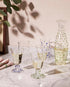 Green Pom Glass Carafe