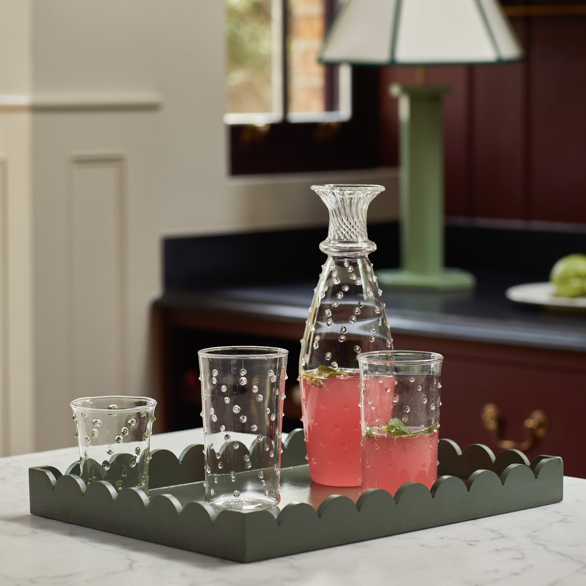 Green Pom Tumbler - Set of Four