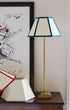 Issy Granger Small Hexagon Cream, Green, Red,Linen Lampshade. Shade. Table Lamp. Lighting Shade