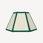 Issy Granger Small Hexagon Cream, Green, Linen Lampshade. Shade. Table Lamp. Lighting Shade