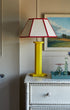 Issy Granger Red Trim Hexagon Lampshade Linen Lamp Shade 