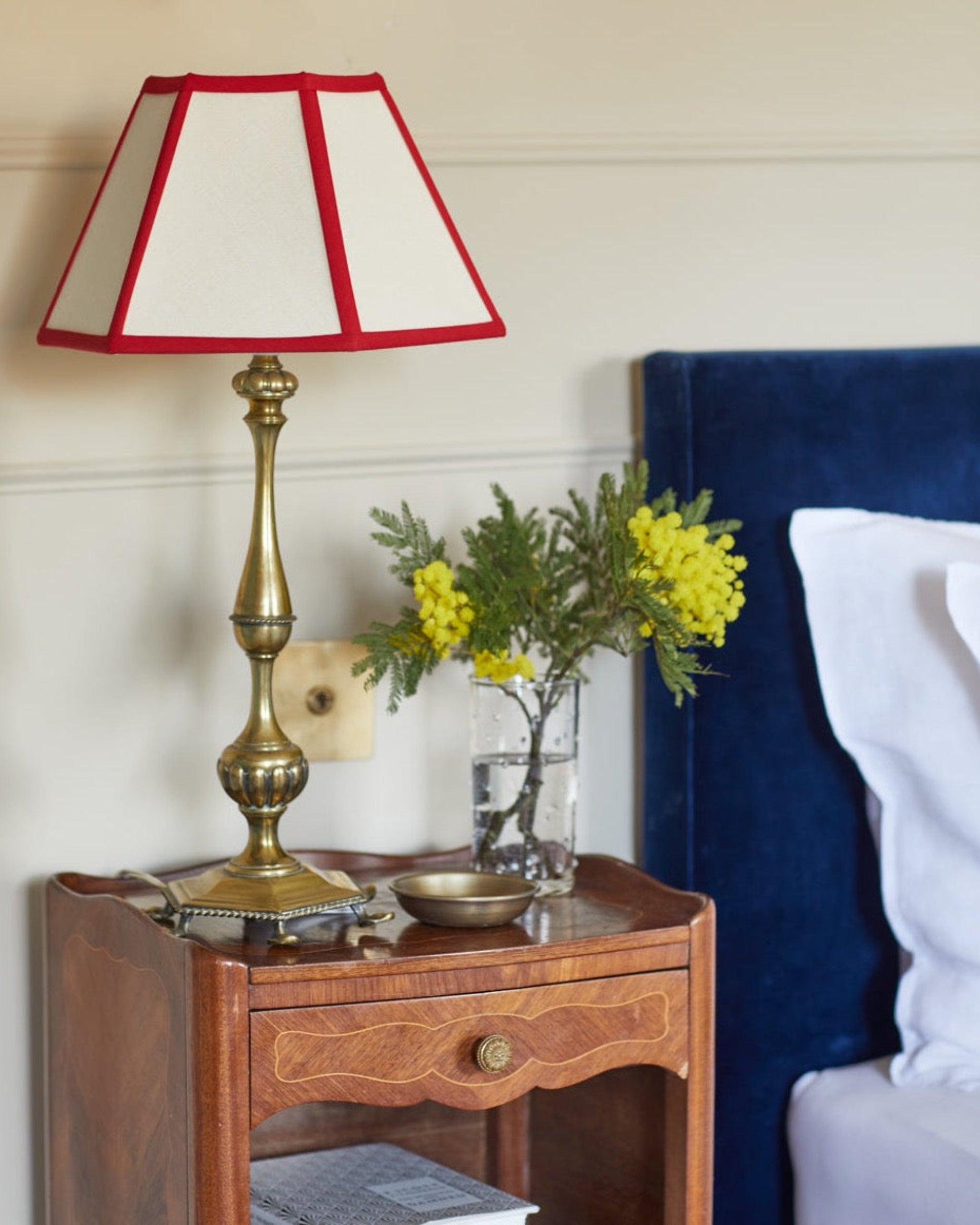 Issy Granger Red Trim Hexagon Lampshade Shade