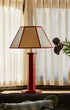Issy Granger Red Table Lamp. Hexagon Lamp and Lampshade