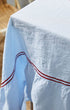 Issy Granger Blue Piped Linen Tablecloth