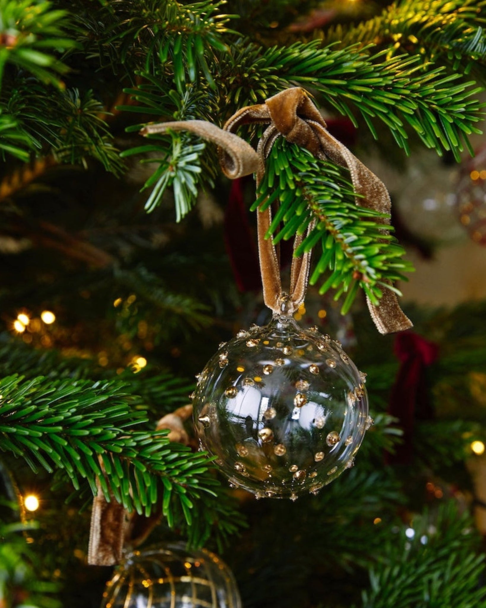 Issy Granger Gold Glass Christmas Bauble Tree Ornament 