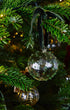 Issy Granger Glass Christmas Bauble. Christmas tree decoration. Glass Christmas Ornament. Green dotty christmas bauble. Spotty Green Christmas Tree decoration.