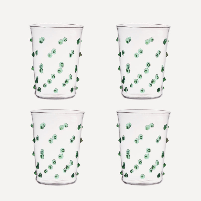 Green Pom Tumbler - Set of Four