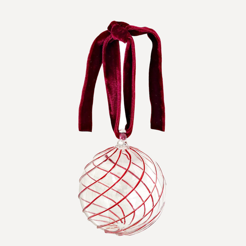 Issy Granger Red Glass Christmas Bauble Tree Ornament 