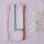 Issy Granger Pink Double Piped Linen Napkins Set of Four