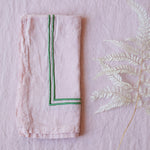 Issy Granger Pink Double Piped Linen Napkins Set of Four