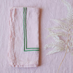 Issy Granger Pink piped linen napkin
