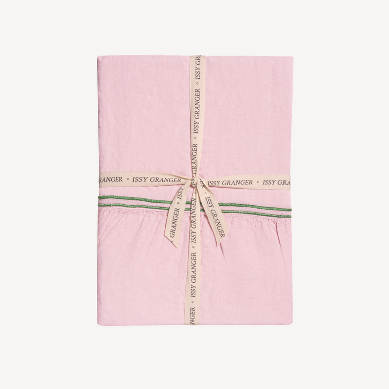 Issy Granger Pink Double Piped Linen Tablecloth